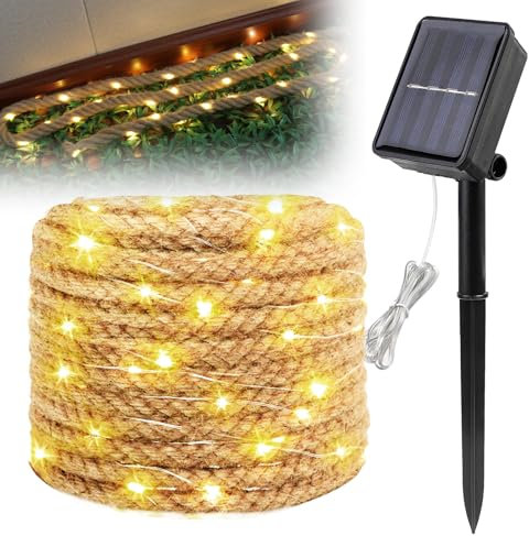 Guirlande Solaire Exterieur, 7M 100 LED Guirlande Lumineuse Solaire, Guirlande Lumineuse Exterieure Solaire Étanche, 8 Modes Étanche Lampe Décoratives Lumière Solaire Décoration Pour Jardin
