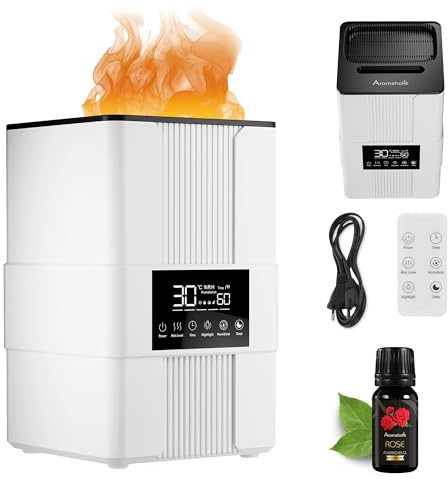 Premium Aroma Diffuser für Ätherische Öle, Aromadiffusor - Luftbefeuchter, Ultraschall, Aromatherapie, Schlafzimmer, Büro, BPA Free, 200ml, Weiß, Varma