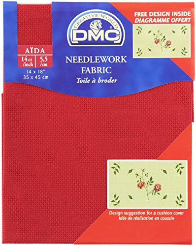 Aida Needlework Fabric 14 Count 14X18-Christmas Red