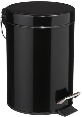 Paris Prix FIVE Simply Smart - Poubelle de Salle de Bain Métal 3L Noir