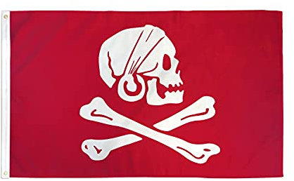 AZ FLAG - Bandera Pirata Henry Avery Rojo - 150x90 cm - Bandera Con Calavera 100% Poliéster Con Ojales de Metal integrados - 110g - Colores Vivos Y Resistente A La Decoloración