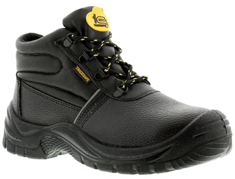 Tradesafe Cuba Hi Mens Safety Boots - Steel Toe for Men. Lace-Up Working Boots for Men with Leather Upper. Comfortable & Durable Steel Toe Cap Work footwear