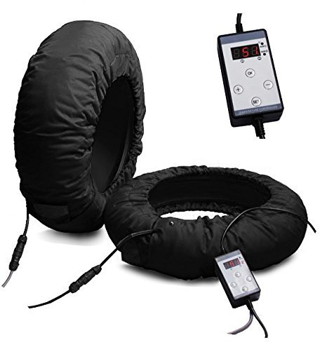 ConStands - Motorrad Reifenwärmer für Aprilia SXV 550, Tuono 1000/ R, V4 R Räder Set Digital 30-99°C, 17 Zoll, Schwarz