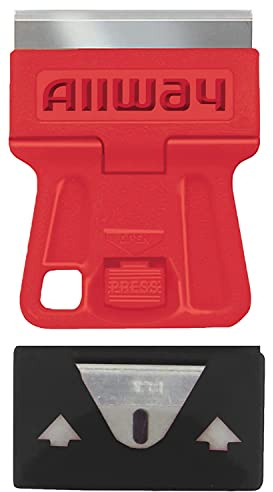 Allway Tools Mini Glass Scraper with 5 Extra Steel Razor Blades (GSM5)