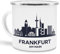 Tassendruck Emaille-Tasse mit Skyline von Main - Souvenir/Edelstahl-Becher/Metall-Tasse