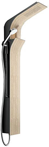 Novellini Colonne de douche Vanity S Standard équipée mélangeur mécanique couleur effet bois grain pomme de douche 250 x 140 mm étagère porte objets douche installable mur 24 x 52 x H164 cm