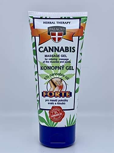 Palacio Forte Kräuter Massagegel/Lotion mit 5% Bio Hanföl ohne Mineralöl, Silikone, Parabene, Paraffin - 200 ml !
