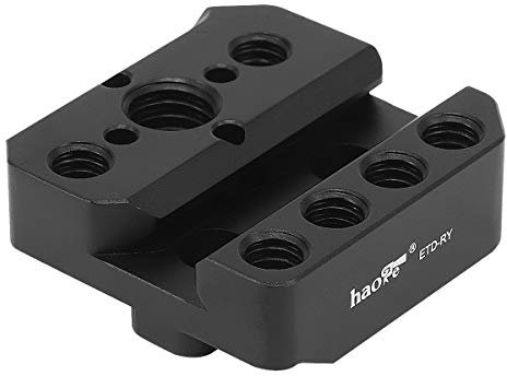 Haoge ETD-RY Mounting Plate Mount Holder Adapter for DJI Ronin-S Ronin-SC Ronin S SC Gimbal Stabilizer Built-in 1/4 3/8 Threaded ARRI NATO Rail Interface fit Monitor Handle Magic Arm Microphone