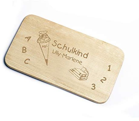 Frühstücksbrettchen Schulkind - inkl. Name - Schultüte ABC