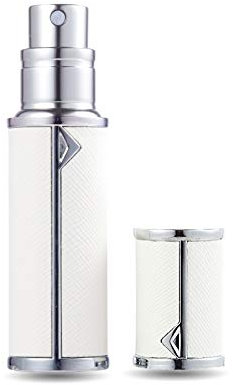AsaNana Perfume Atomiser, Refillable & Travel Size Perfume Bottle, Leaking Proof,Bottom Pump without Funnel, Luxurious Small women and men, 5ml (SLV-White)