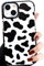 Efitoo for iPhone 12 Mini/13 Mini Case - Cute Cow Print Design, Clear Soft TPU Silicone Protective Cover with Black & White Spots Design, Shockproof Phone Case for Women Girls