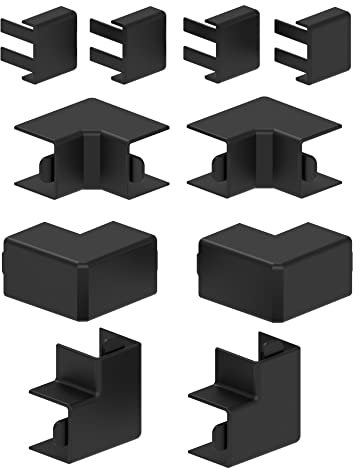 Habengut | Zubehör-Set (4x ES, 2x IE, 2x AE, 2x FW, 2x T-Stück) für die Montage des Kabelkanals 15x15 mm, Schwarz