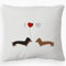 Voatok Dackel-Motiv 'I Love You' Dekor-Kissenbezug, 45,7 x 45,7 cm, Weiß, Stickerei, Hochzeitsgeschenk, Wohnzimmer, Schlafzimmer, Veranda, Garten, Büro, Auto