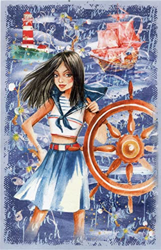 Zita´s Creative Reispapier A4 - Amélie, maritim. Motiv-Strohseide, Strohseidenpapier, Decoupage Papier