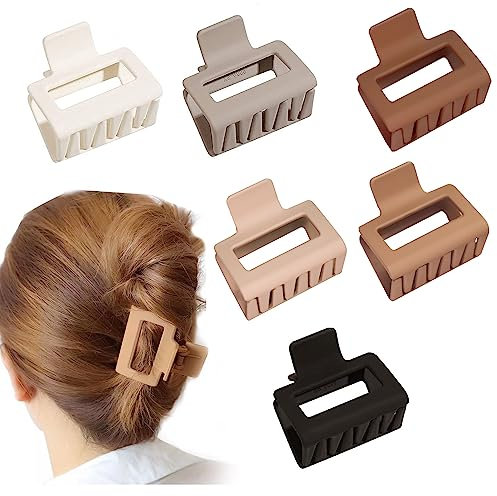 cheveux moyennes pour femmes et filles, carrées, mates, petites pinces à cheveux pour cheveux fins/moyens/épais, pinces à cheveux rectangulaires antidérapantes