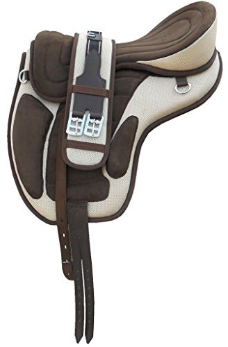 WILD RACE Freemax Sattel Baumloser Sattel/Treeless Saddle Freemax Saddle (16, (Beige-Brown)