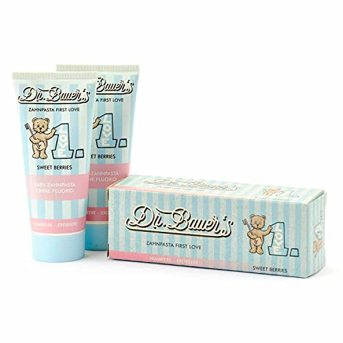 Dr. Bauer's Baby-Zahnpasta, 2x 50ml | Kinder-Zahncreme First Love Sweet Berries Ohne Fluorid