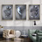 3D Metallfigur Statue Kunst Liebe Herz Kuss Bilder Wandkunst Wohnzimmer Wanddekoration - Ohne Rahmen (Poster-01,60X80cm*3)