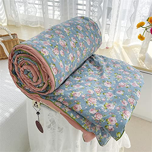 FANSU Quilted Bedspreads Single Double Super King Bed Size, Reversible Quilted Bed Cover Sofa Blanket Coverlet Microfiber Comforter Bed Throw(150x200cm,Rose Manor)