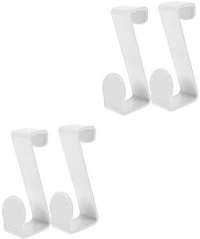 OSALADI 4pcs Punch Toilet Seat Hooks Hanging Hooks for Bathroom Kitchen Easy Installation No Drilling Required Multi-Purpose Storage for Coats Accessories