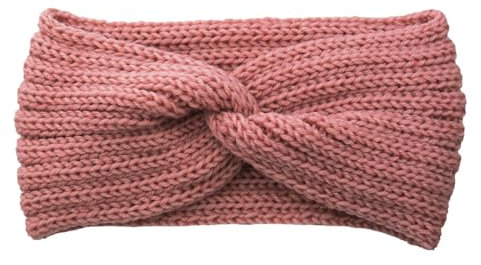 Winter Häkelarbeit Stirnband Mädchen Frauen Haarband Verdicken Stirnbänder Kopfband Haarband Ohrenwärmer Headwrap für Einkaufen Skifahren Laufen,Rosa A
