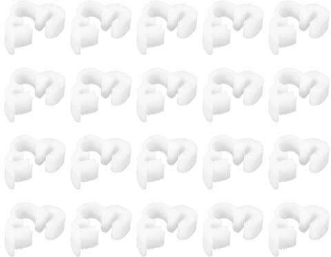 sourcing map Double Gripping Nylon Hose Clamps, 20pcs 5.5-6mm Adjustable Double Snap Grip Plastic Hose Clamp for Fuel Line Hoses Plumbing