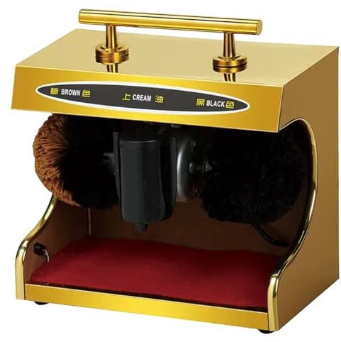 Automatic Shoe Polish Machine - Sole Cleaner with Dusting and Polishing Double Combination Brush for Easy Cleaning and Low Noise