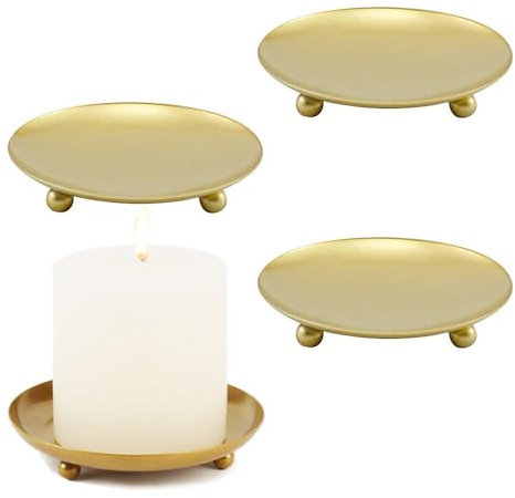 Niaciswe Rund Retro Eisen Kunst Kerzenständer 4 Stück Dekoration Ornament Kerzentablett Kerzenhalter Stumpenkerzen Runde Kerzenplatte Kerzenständer Stumpenkerzen Kerzenuntersetzer für Hochzeit, Gebet