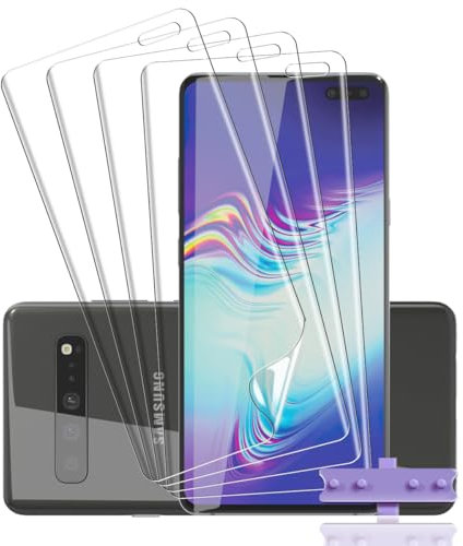 Rnnmeeko Protection D'écran Compatible avec Samsung Galaxy S10 5G (Pas Verre Trempé) Film TPU Flexible 4 Pièces, HD/Anti-Rayures 3D Full Coverage Protection écran pour Samsung Galaxy S10 5G