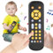VoMii Baby Fernbedienung Spielzeug 6 Monate +, Kleinkind realistische TV-Fernbedienung Spielzeug mit Sound, 6 12 18 Monate Musik Beißring Spielzeug mit Englisch Französisch Spanisch Pronunciation