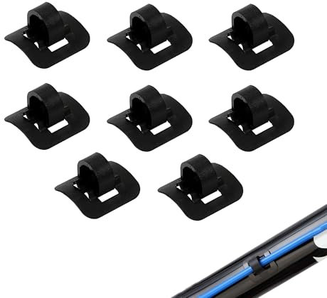 TUKEVA 8 Stück Fahrradrahmen C Schnalle Fahrrad Kabel Clips Aluminium Fahrradrahmen C Schnalle für Fahrradbremskabel Schaltkabel Übertragungskabel etc (Schwarz)