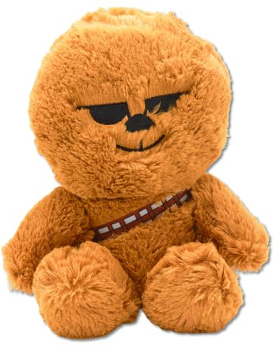 Buckle-Down Star Wars Quietschendes Plüsch-Hundespielzeug für große, mittelgroße und kleine Hunde, Chibi Chewbacca, sitzende Pose, 11,4 x 15,2 cm