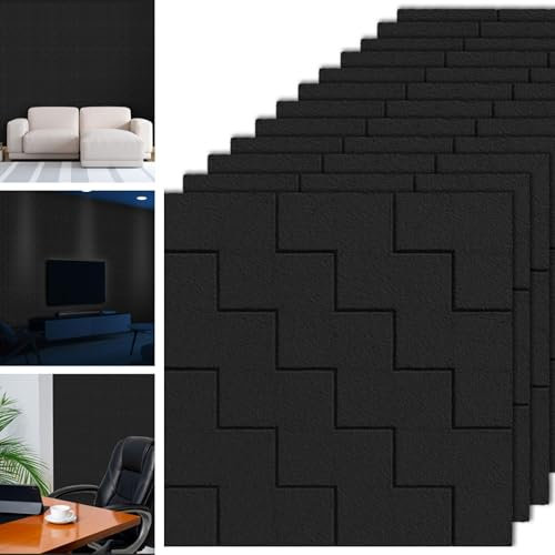 SurfaceSaga 3D Wall Panels Peel and Stick Wall Tiles - 12PCS Polyester Textured Wall Paneling Kit with Easy Clean Design - Accent Wall Panels for Interior Wall Decor Bathroom Office Game Room, 16x16