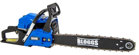 20 Petrol Chainsaw 58cc 2-Stroke Engine Bloggs Easy Start 51cm 510mm Chain Saw with Chain Brake 16.9m/s Chain Speed + Folding Log Saw Horse Stand - 2 Years Warranty