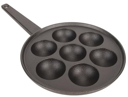Kraken-Fleischbällchen-Bratpfanne, Antihaftbeschichtet, 7 Löcher, Vertieft, Vergrößert, Gusseisen, Oktopus-Fleischbällchen-Pfanne, Cake-Pop-Pfanne und Takoyaki-Maker für Dänische