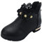 Bambini Tacchi Alti Taglia 13 Piccolo/Grandi Scarpe Bambini Stivali Moda Scarpe Peluche Tubo Basso 3D Fiori Stampa Stivali in Pelle Tn Stivali per Ragazze, Nero , 33 EU