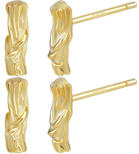 Beebeecraft 10x3mm Goldener Bambus Ohrstecker 925 Hip Pop Bar Ohrringe Aus Sterlingsilber Für Tragus Knorpel Piercing Schmuck