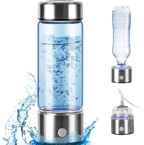 Yolispa Hydrogen Water Bottle, 420ML Portable Hydrogen Water Bottle Generator, Up To 4000+ PPB, Ion Water Bottle Improve Water Quality in 3 Minutes, for Travel, Sports, Daily Drinking