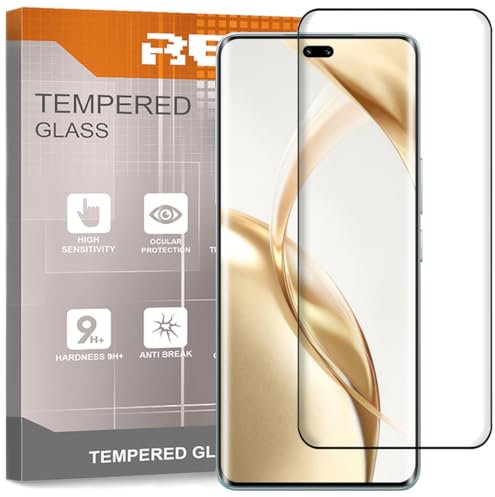 REY Verre Trempé 3D pour Honor 200 Pro, Noir, Protecteur d'écran qualité supérieure, Protection Complète, 3D, 4D, 5D