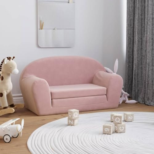 ShGaxin Canapé-lit 2 places en peluche douce rose, canapé de salon, canapé de relaxation - 357003