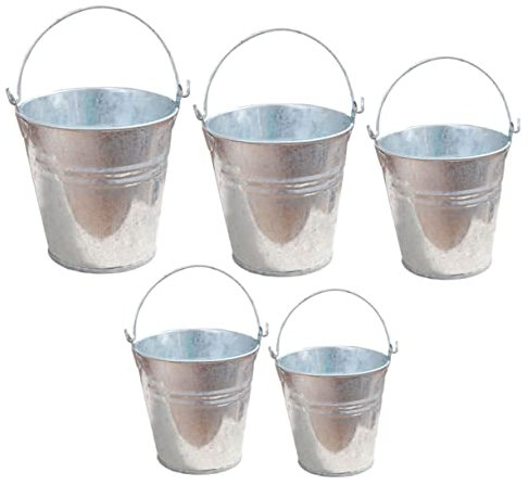 Kisangel 5stücke Teiliges Mini-blumeneimer Verzinktem Multifunktionale Desktop-Dekoration Kreative Aufbewahrung Tischdeko Für Zimmer Balkon Und Büro Rustikaler Blumentopf-Effekt