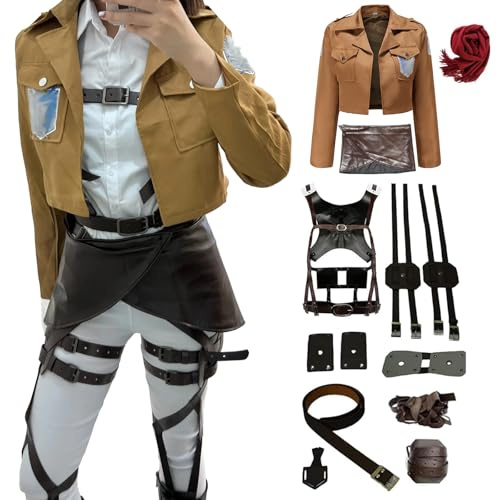 CR ROLECOS Anime Cosplay Uniform Cosplay Kostüm Jacke und Gürtel Halloween Karneval Weihnachten für Erwachsene