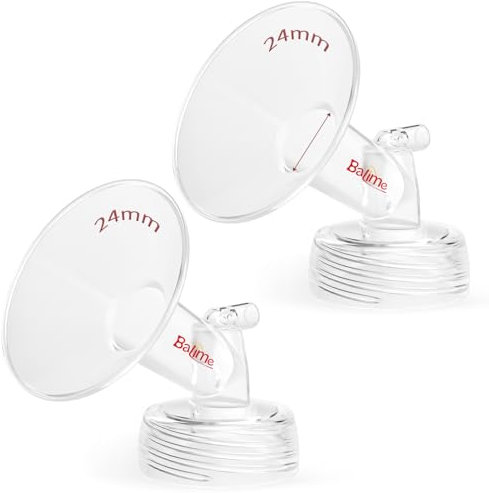 BALIME 24MM Wide-Mouth Flange Spectra Replacement Pump Parts for S1 S2 - Exact Fit Medical Grade Silicone Breast Pump Parts - BPA Free Spectra - Perfect for Travel & Working Moms (2-Pack)