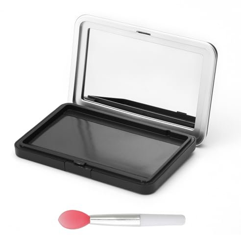 UOCAI Leere Magnetische Lidschatten-Make-up-Palette, Mermaid Design, Schwarz, 2-teilig, Platzsparend für Reisen und DIY Make-up