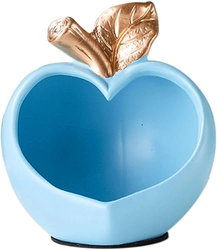 BCJMKDX Obstschale. Apfelförmige Schlüsselschale for den Eingangstisch, Aufbewahrungs-Süßigkeitsschale, Heimdekor-Geschenk, Süßigkeitenschale for das Büro, rosa, 13,5 x 13,5 cm(Light Blue)
