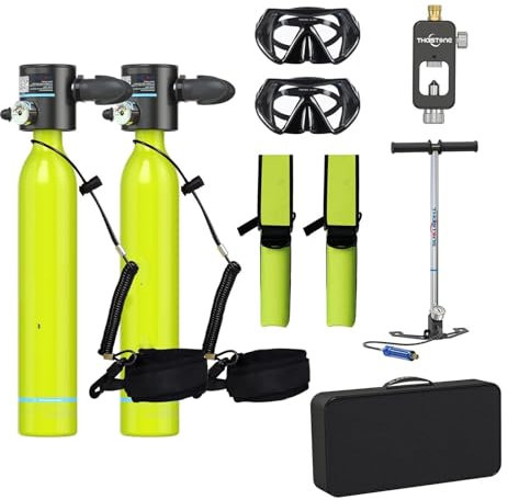 RLVYTA Diving Masks Mini Bouteille d'oxygène pour plongée sous-Marine, 0,5 L, 5 à 10 Minutes, respirateur pour Respiration sous-Marine Masque plongée(Green)