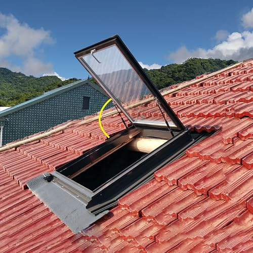 LLYLAFDC Lucernari per Scantinati, Lucernario per Tetto Piano Inclinato, Finestre in Alluminio con Vista sul Tetto Multi-Angolo(70 * 80cm)