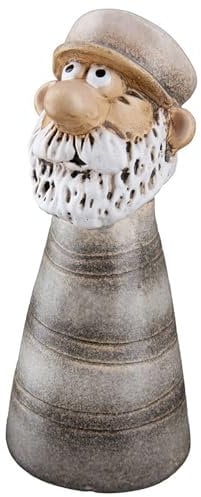 TAG2 BY SUZENNA Zaunhocker, Zauntier als Keramikfigur wetterfest, Modell: Matrose Material Keramik, Höhe 21 cm, Öffnung 7,5 cm, Bauernhoftiere ideal für Garten, Terrasse, Balkon oder einfach Zuhause.