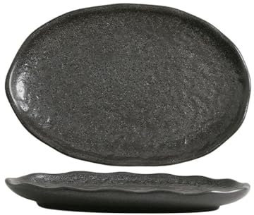 2 piastre rettangolari per barbecue in ceramica giapponese tinta unita per sushi, 17,8 cm, colore nero.