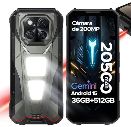 DOOGEE V MAX LR Android 15 Movil Irrompible 5G con Laser rangefinder, 36GB+512GB Movil Resistente, Dimensity 7300, Batería 20500 mAh/45W, 6.78 FHD+120Hz,200MP+32MP,WiFi6E/NFC/Widevine L1/Face ID/OTG